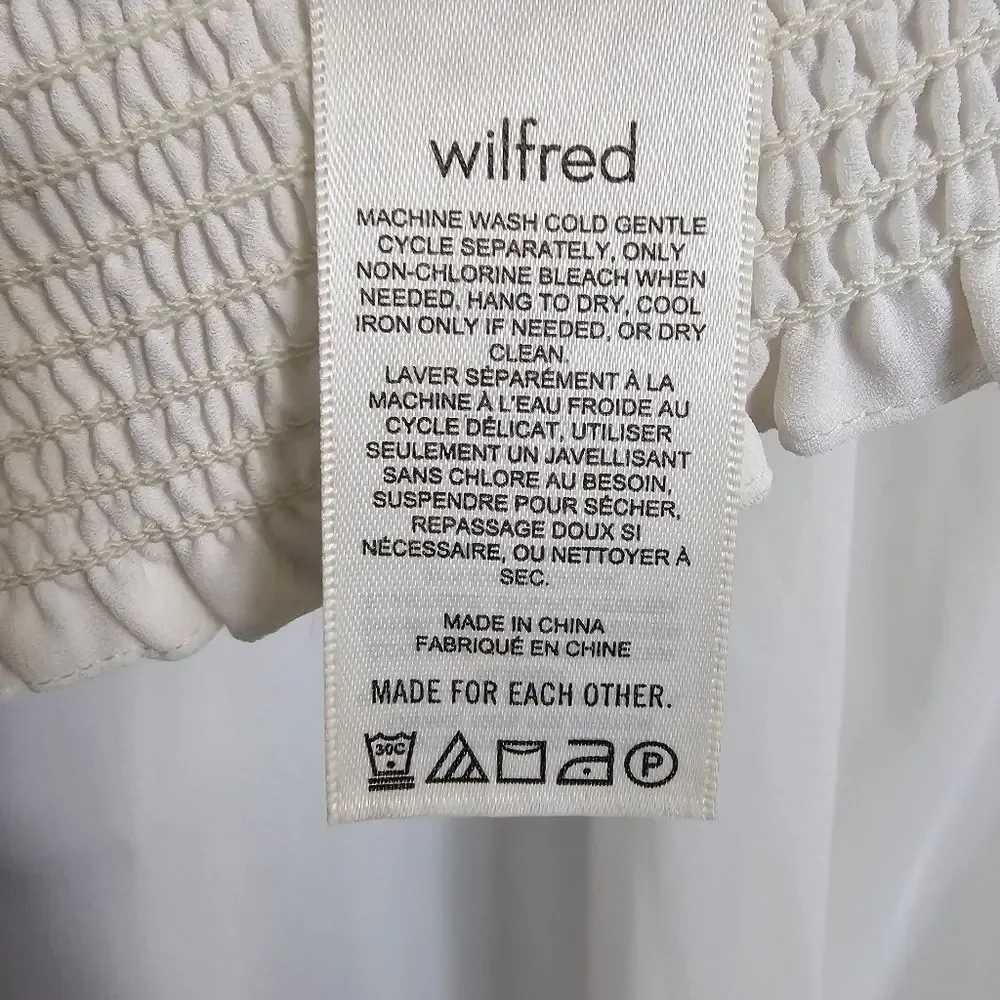 Aritzia Wilfred Tempest Blouse in White - Size M